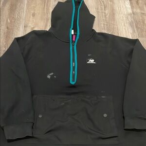 Black New Balance Hoodie with Teal Accents